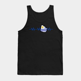 Uruguay Heartbeat Flag Pulse Tank Top